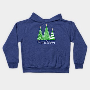 Trendy Patterned Christmas Trees Kids Hoodie